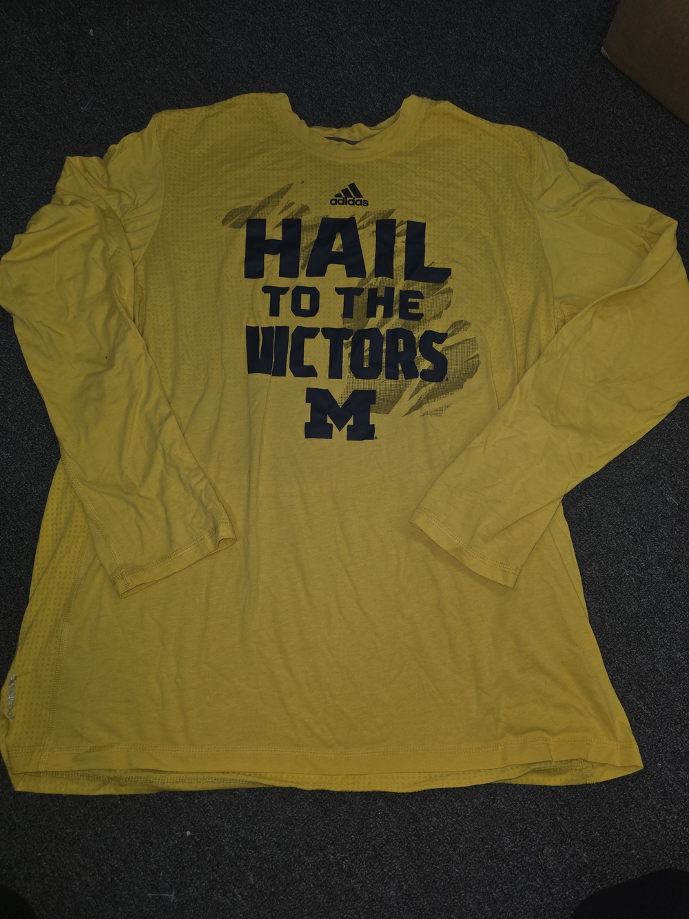 adidas Yellow Long Sleeve 'Hail to the Victors' Graphic Tee
